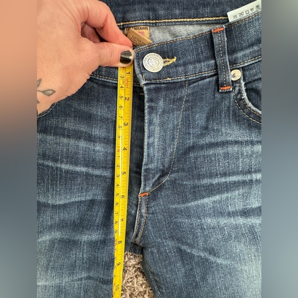 True Religion Cora Mid Rise Straight Leg Jeans Sz 27 Tall - Picture 7 of 11